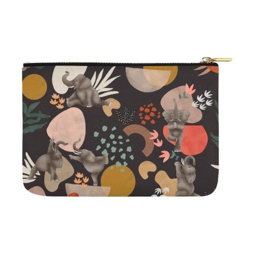Elephant yoga in abstract nature 01 Carry-All Pouch 12.5''x8.5''