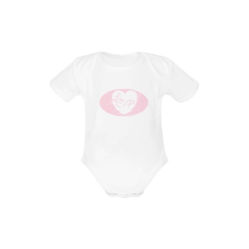 painted love transparent Baby Powder Organic Short Sleeve One Piece (Model T28)