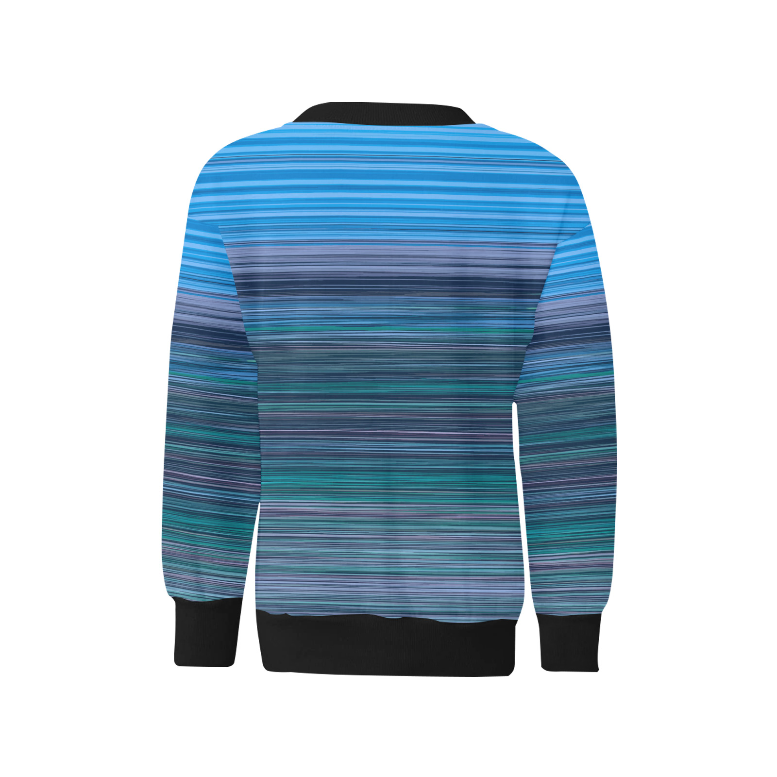 Abstract Blue Horizontal Stripes Kids' All Over Print Sweatshirt (Model H37)