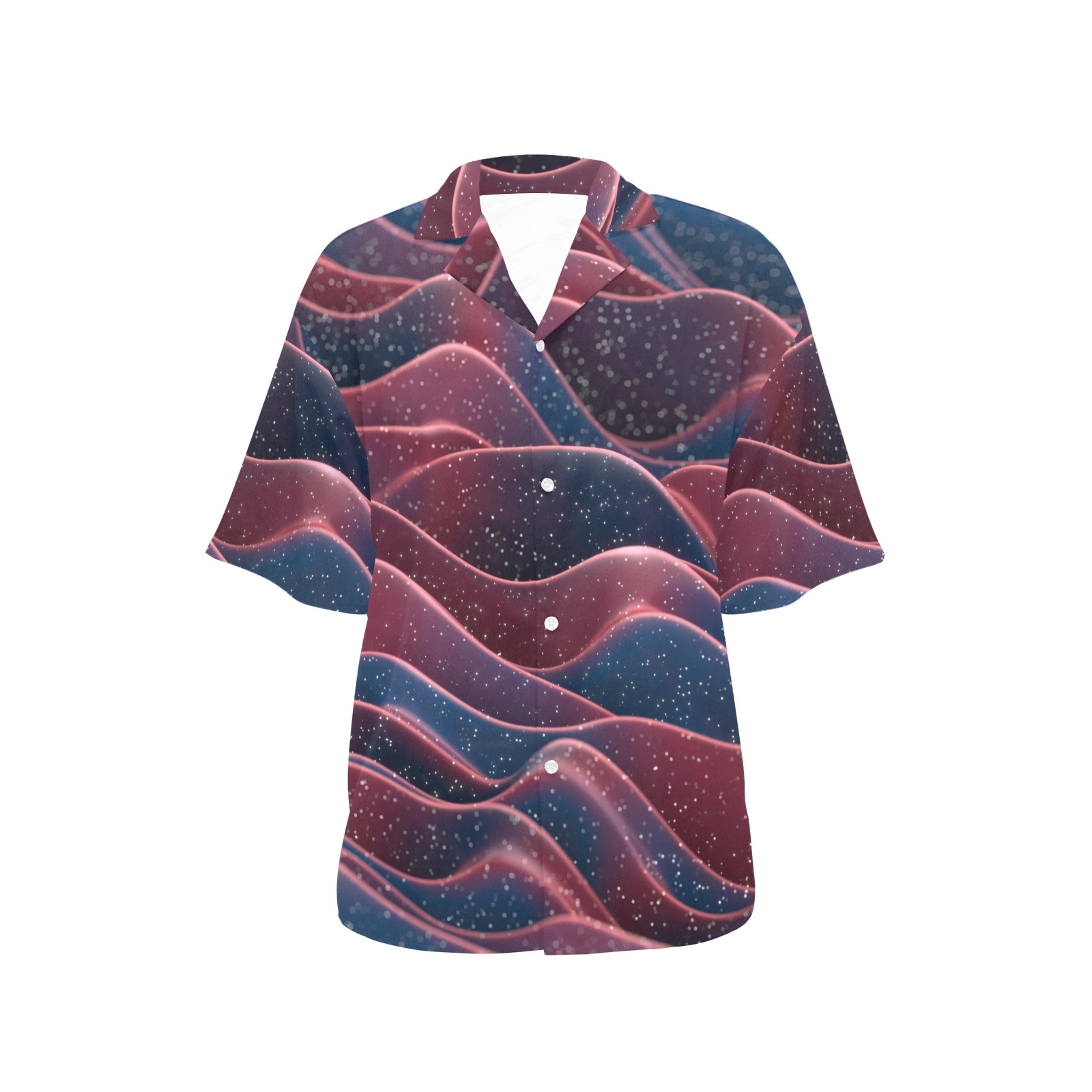 Waves All Over Print Hawaiian Shirt for Women (Model T58)