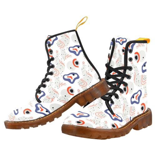 Elegant Abstract Mid Century Pattern Martin Boots For Men Model 1203H