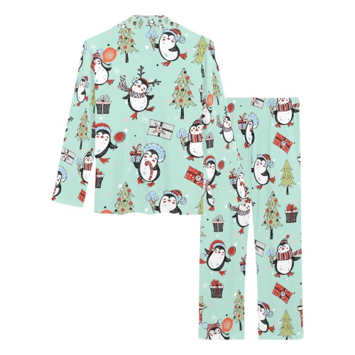 Christmas Penguins Women's Long Pajama Set