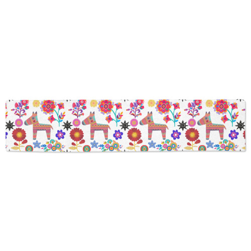 Alpaca Pinata and Flowers Table Runner 16x72 inch