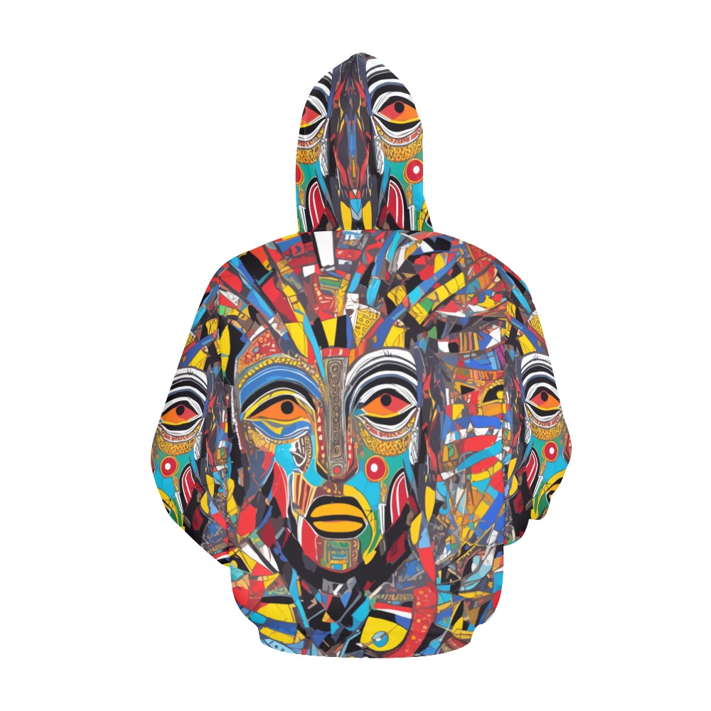 Beautiful abstract art. Colorful African mask. All Over Print Hoodie for Women (USA Size) (Model H13)