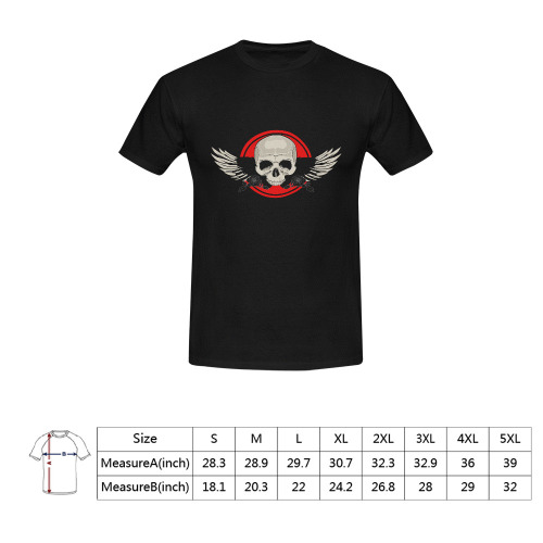 Wing Skull - Red Men's T-Shirt in USA Size (Front Printing Only)