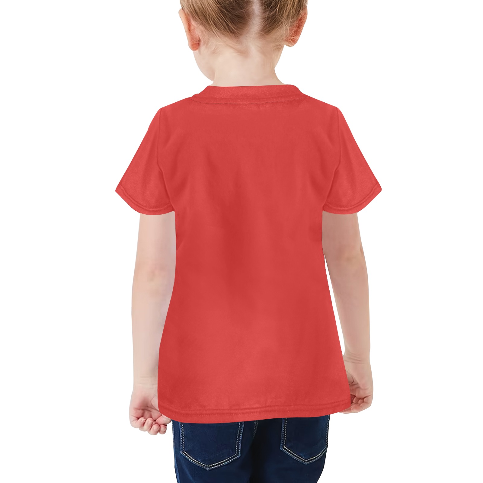 Red Elf Costume Little Girls' All Over Print Crew Neck T-Shirt (Model T40-2)