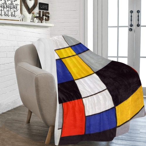 Composition A by Piet Mondrian Ultra-Soft Micro Fleece Blanket 60"x80"