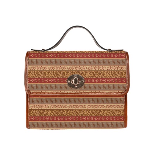 African patterns -03 Waterproof Canvas Bag-Brown (All Over Print) (Model 1641)