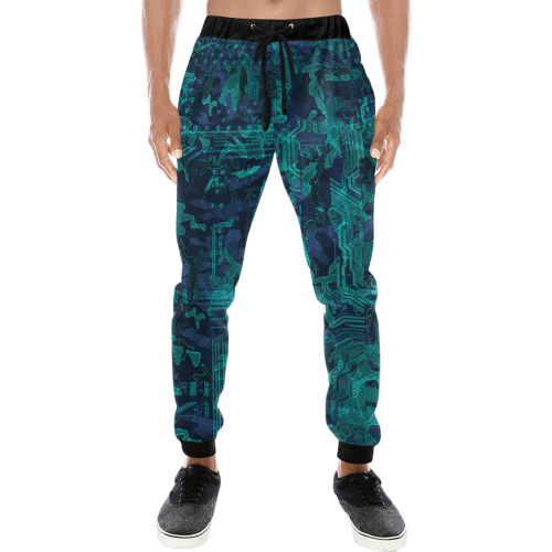 Cyber Camo Men's All Over Print Sweatpants (Model L11)
