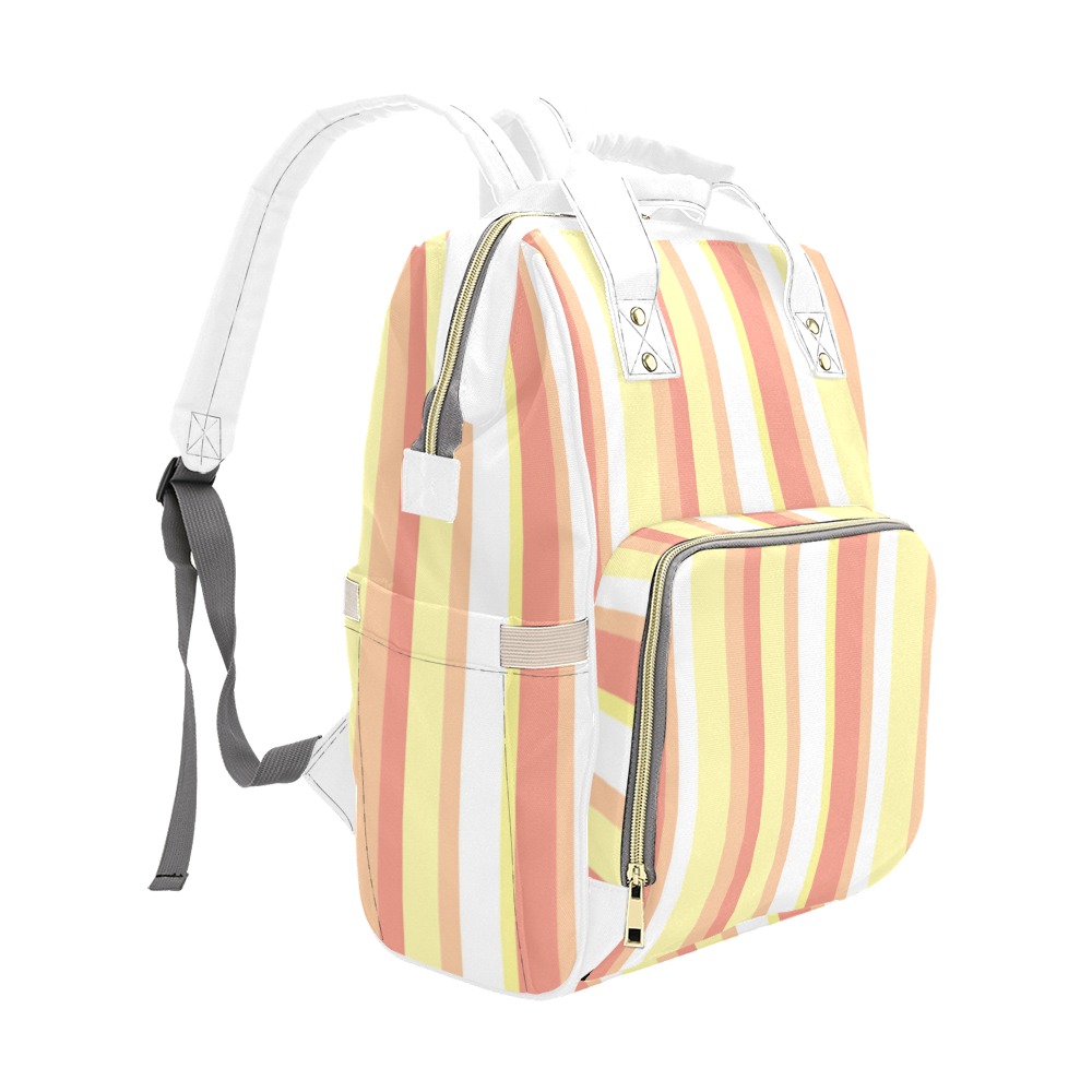 pink-and-yellow Multi-Function Diaper Backpack/Diaper Bag (Model 1688)