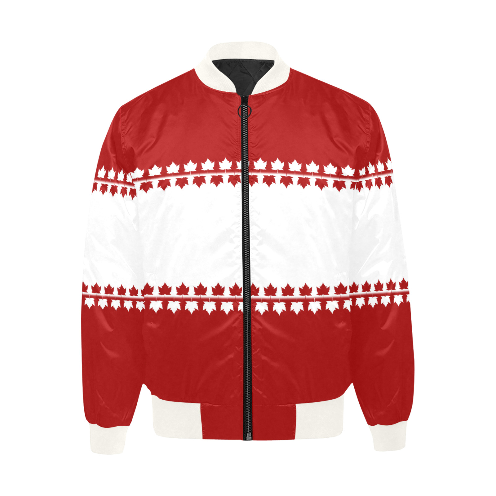Classic Canada All Over Print Quilted Bomber Jacket for Men (Model H33)
