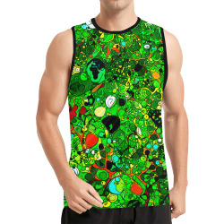 Green Abstract Art 409 All Over Print Basketball Jersey