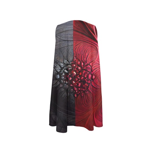 red ad black shield Sleeveless A-Line Pocket Dress (Model D57)