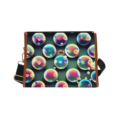 bubbles pattern 1 Waterproof Canvas Bag/All Over Print (Model 1641)