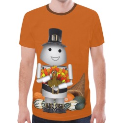 Pilgrim Robot Thanksgiving New All Over Print T-shirt for Men (Model T45)