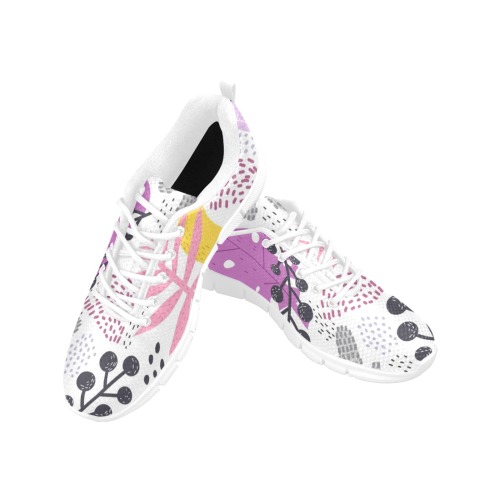 Beautiful Abstract Tropical Floral Women's Breathable Running Shoes (Model 055)