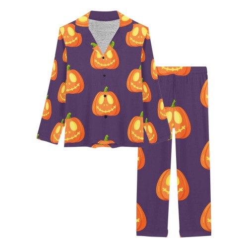 Halloween Pumpkin Pajamas Women's Long Pajama Set