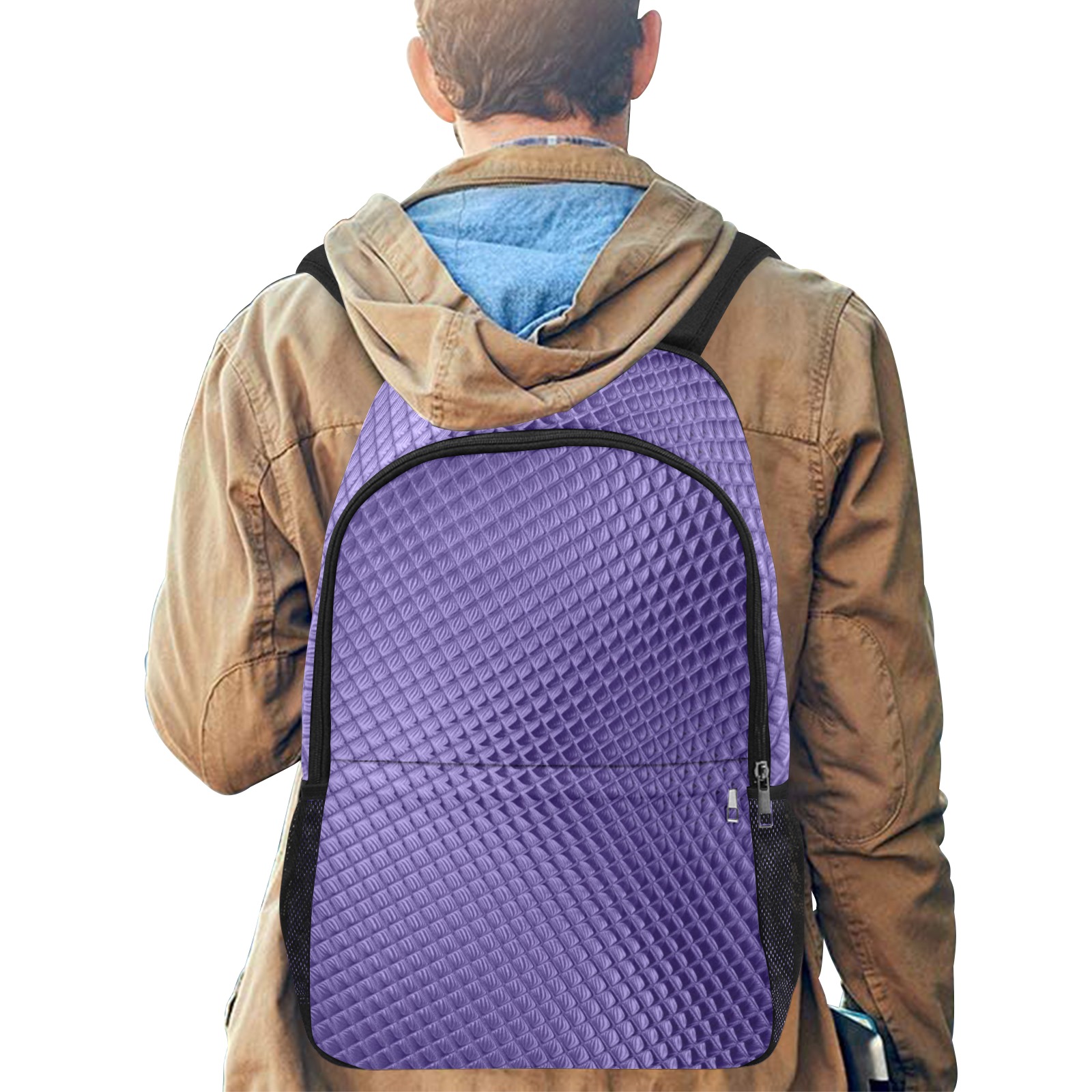 Very peri by Artdream Fabric Backpack with Side Mesh Pockets (Model 1659)