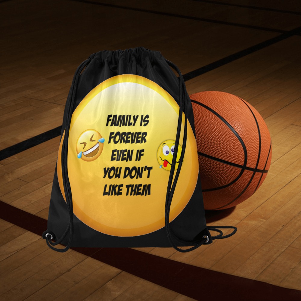transparent Family is what it is Large Drawstring Bag Model 1604 (Twin Sides)  16.5"(W) * 19.3"(H)