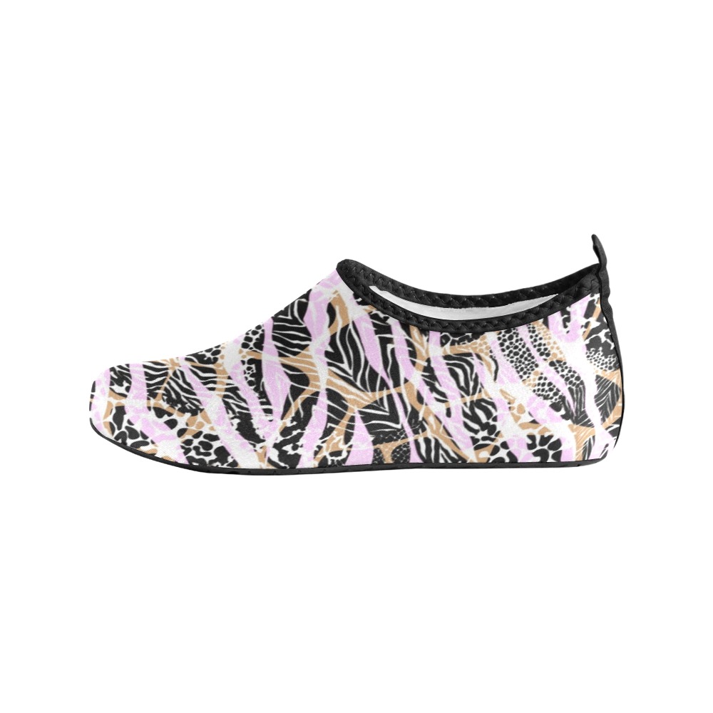 Camo animal print pink Women's Slip-On Water Shoes (Model 056)