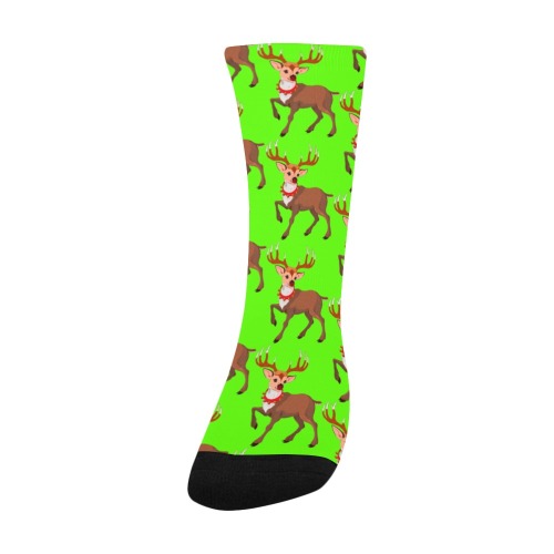 reindeer grn Kids' Custom Socks