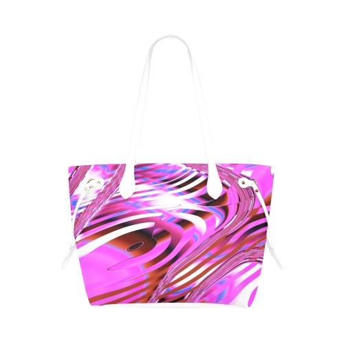 Elegant Pink Fractal Clover Canvas Tote Bag (Model 1661)