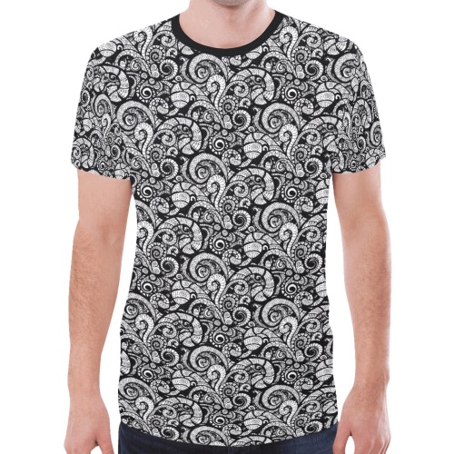 Let Your Spirit Wander in Black New All Over Print T-shirt for Men (Model T45)