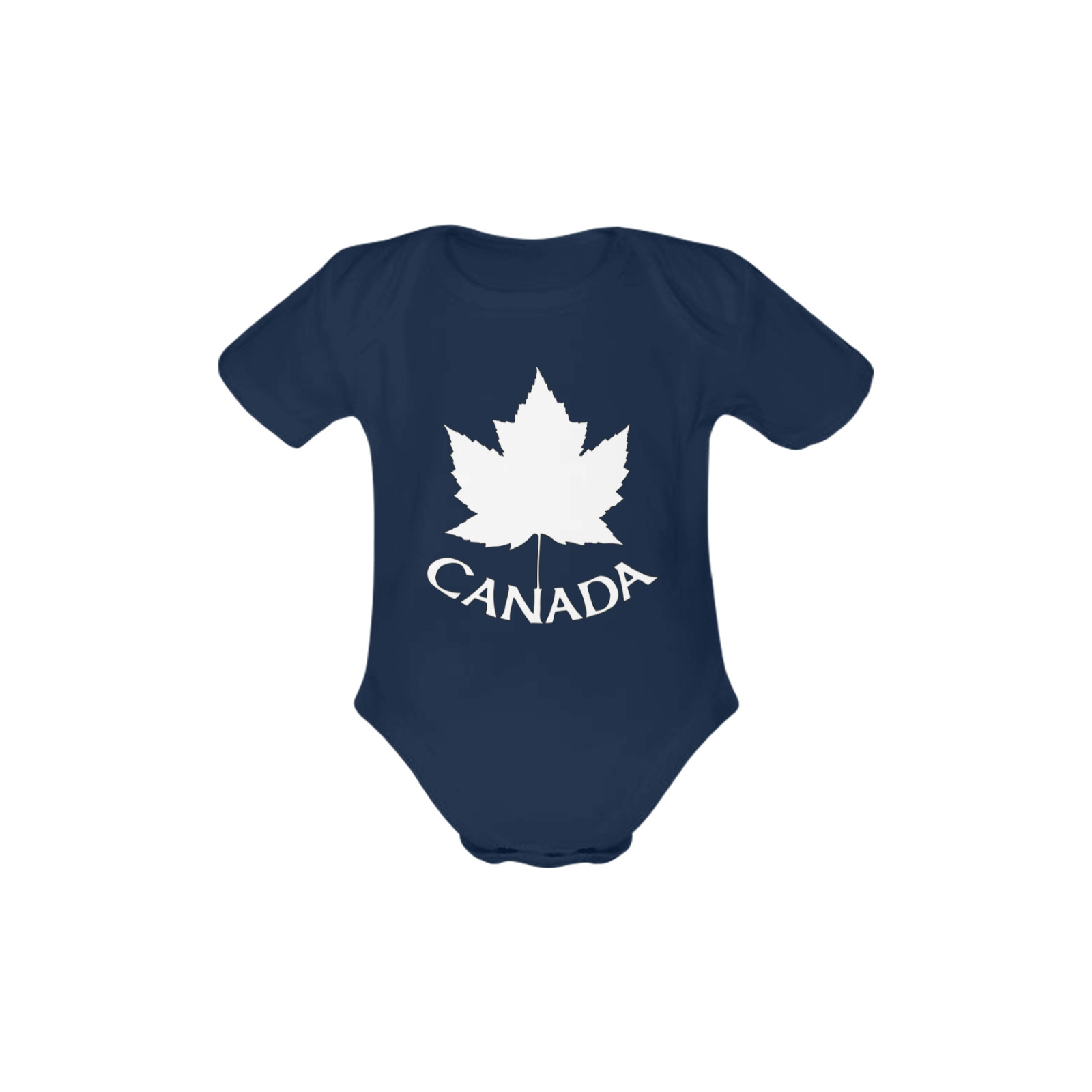 Canada Maple Leaf Souvenir Baby Powder Organic Short Sleeve One Piece (Model T28)