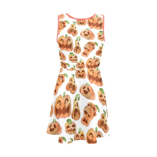 Funny Freaky Pumpkins Girls' Sleeveless Sundress (Model D56)