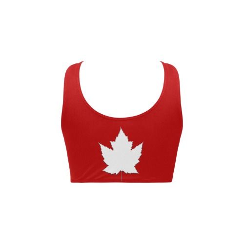 Canada Flag Halter Top Chest Bowknot Bikini Top (Model S33)