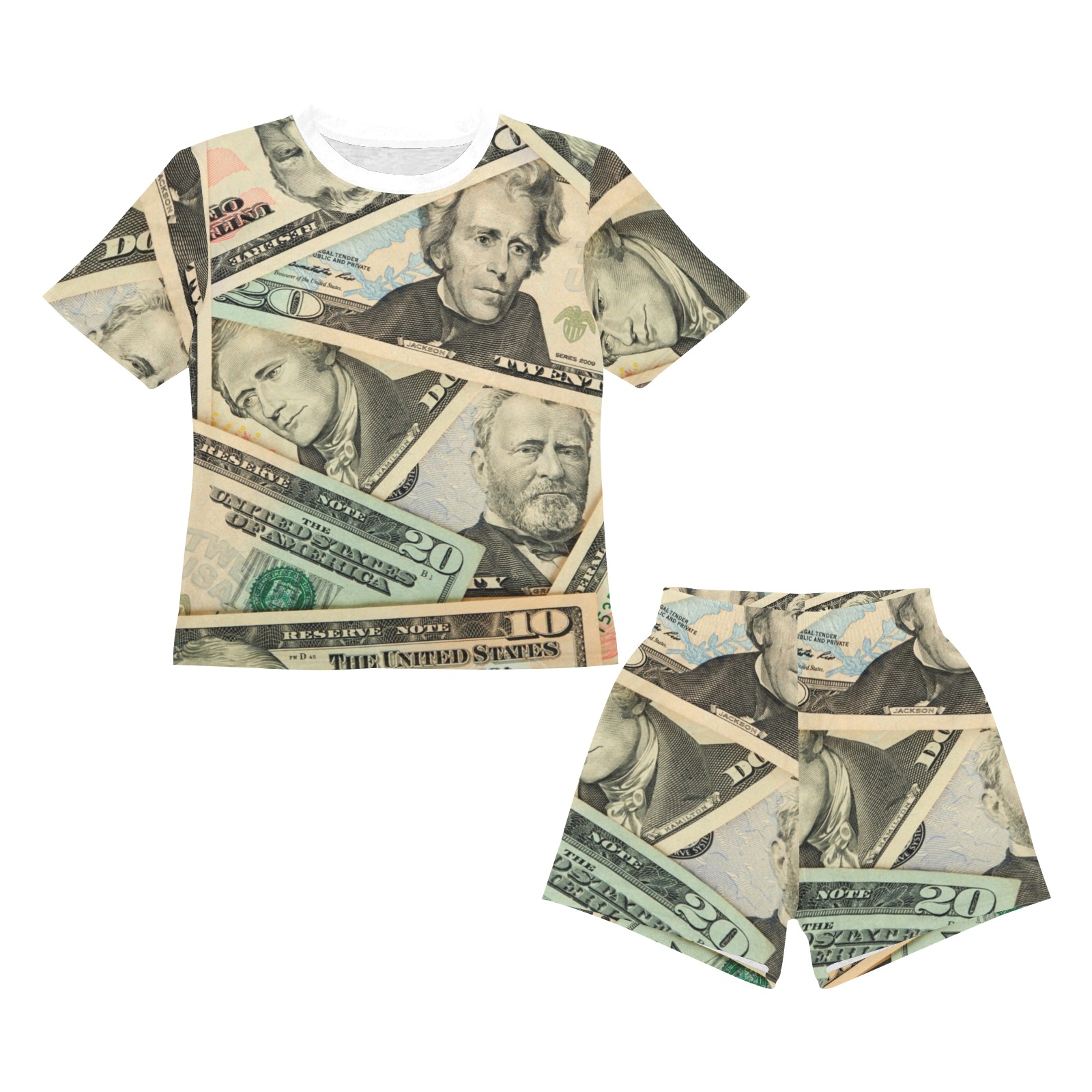 US PAPER CURRENCY Little Boys' Short Pajama Set