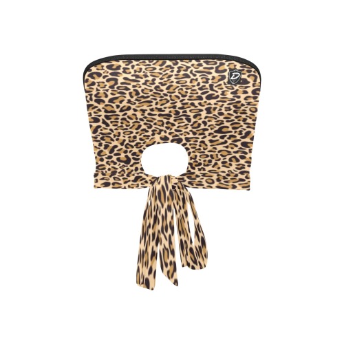 Dionio Clothing - Women's S Tie Bandeau Top (Cheetah) Women's Tie Bandeau Top (Model T66)