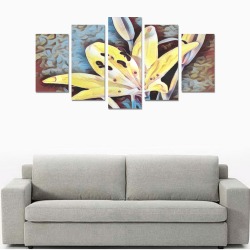 Single Lilly Flower Pop Art Painting Canvas Print Sets A (No Frame)