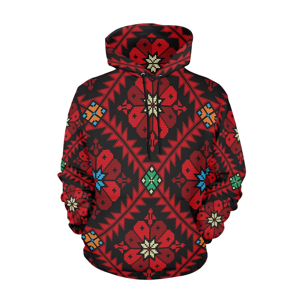 Tatreez Pattern 1 All Over Print Hoodie for Women (USA Size) (Model H13)