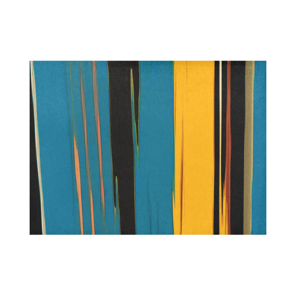 Black Turquoise And Orange Go! Abstract Art Placemat 14’’ x 19’’ (Six Pieces)