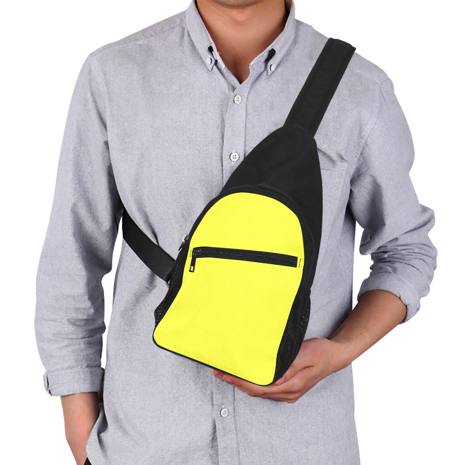 color maximum yellow Chest Bag-Front Printing (Model 1719)