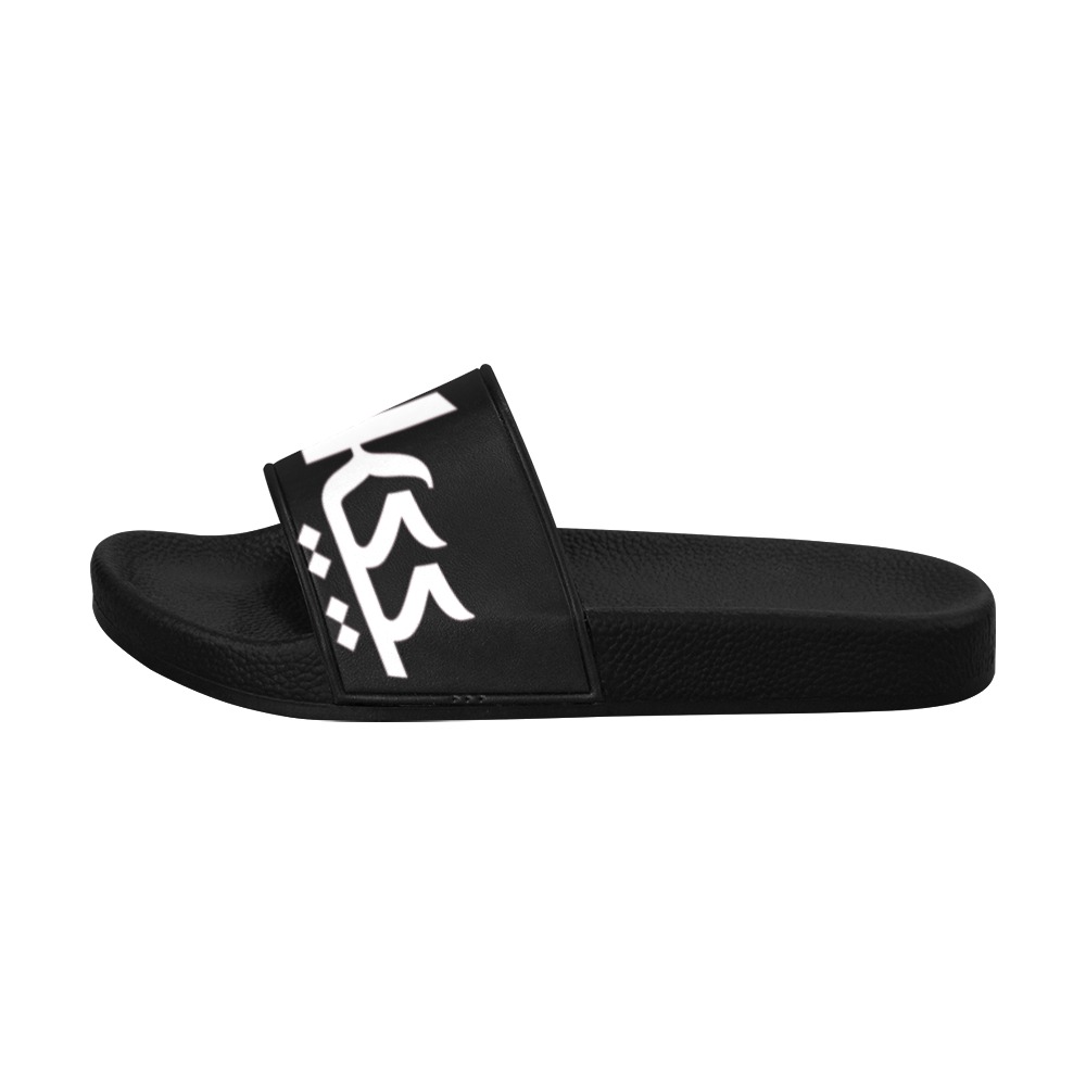 Buckss Womens Slides Black Women's Slide Sandals (Model 057)