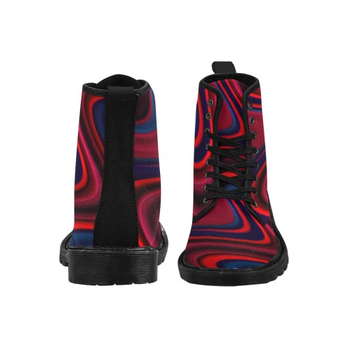 Sunset Waves Fractal Abstract Martin Boots for Men (Black) (Model 1203H)