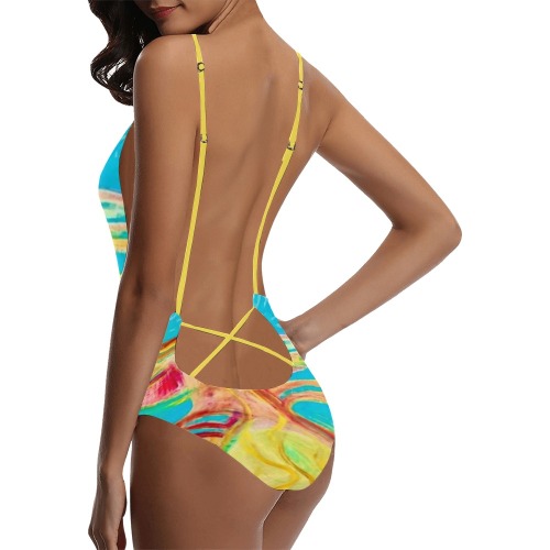 Love Scene Collection Sexy Lacing Backless One-Piece Swimsuit (Model S10)