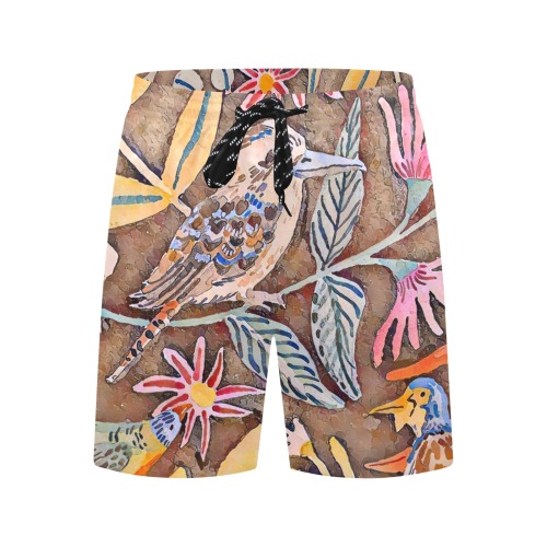 Bird Florals Men's Mid-Length Beach Shorts (Model L51)