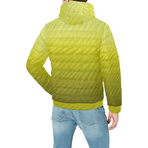 ylw wavespike Men's Padded Hooded Jacket (Model H42)