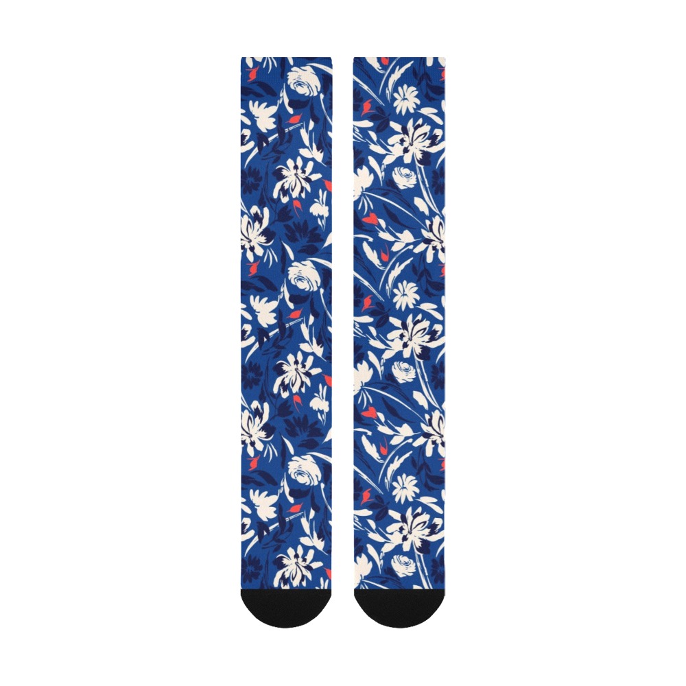 Brushstrokes floral garden BP Over-The-Calf Socks