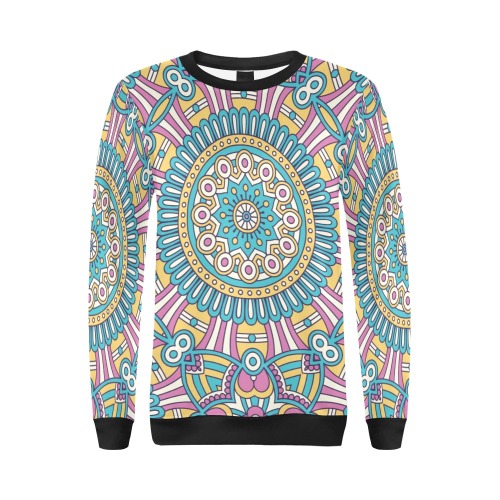 Mandala All Over Print Crewneck Sweatshirt for Women (Model H18)