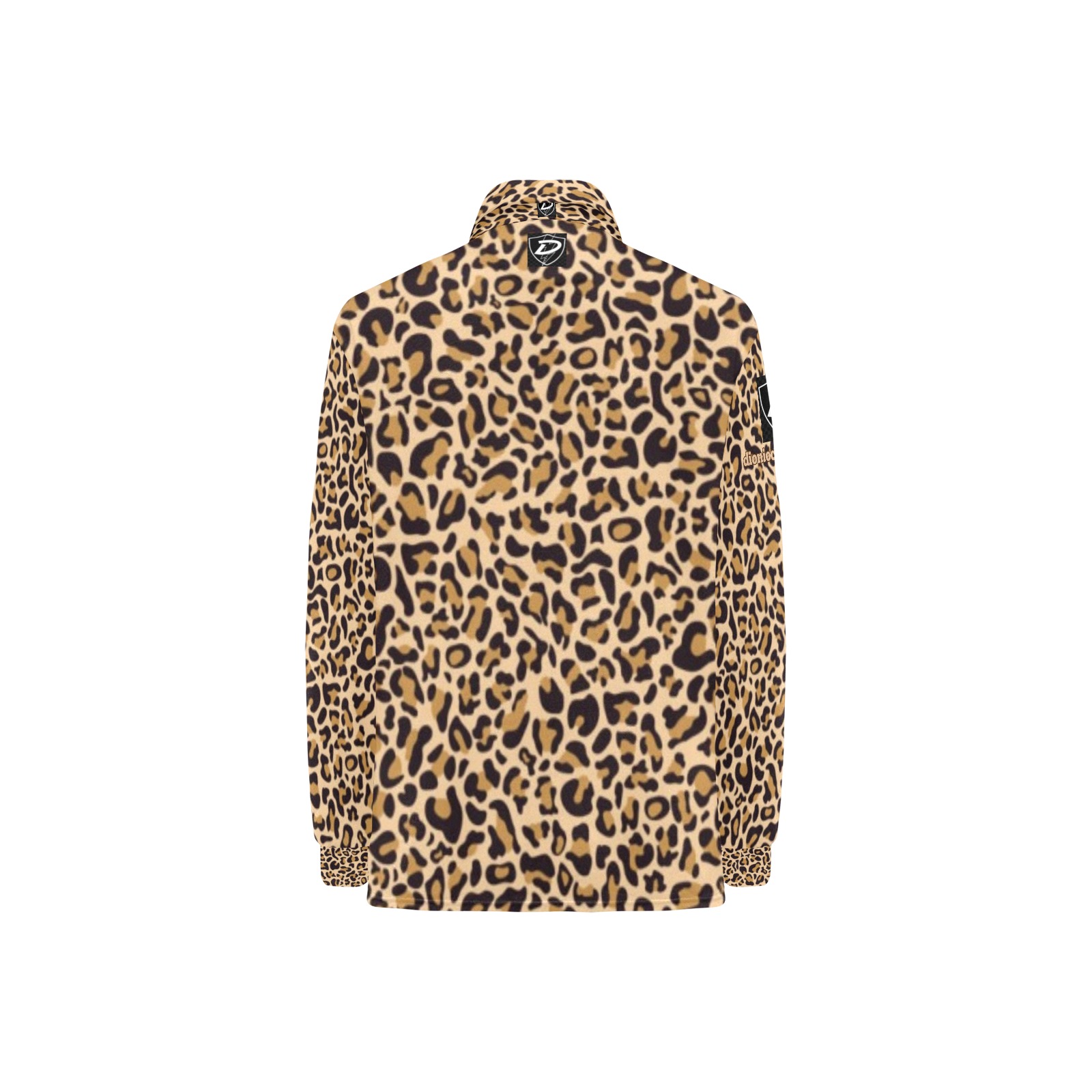 DIONIO Clothing - Ladies' Cheetah Long Sleeve Polo Shirt Women's Long Sleeve Polo Shirt (Model T73)