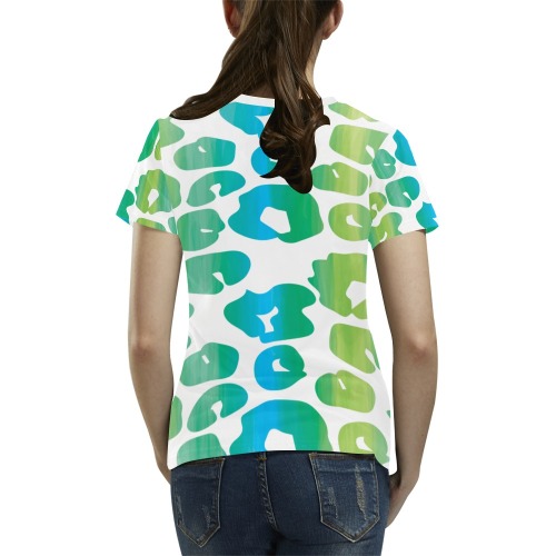 Animal green pattern All Over Print T-Shirt for Women (USA Size) (Model T40)