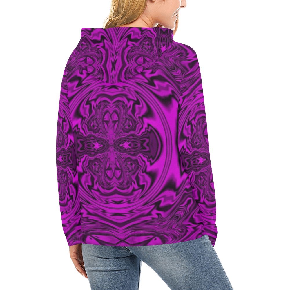 Fractoberry Seamless Fractal Pattern 0009308 All Over Print Hoodie for Women (USA Size) (Model H13)