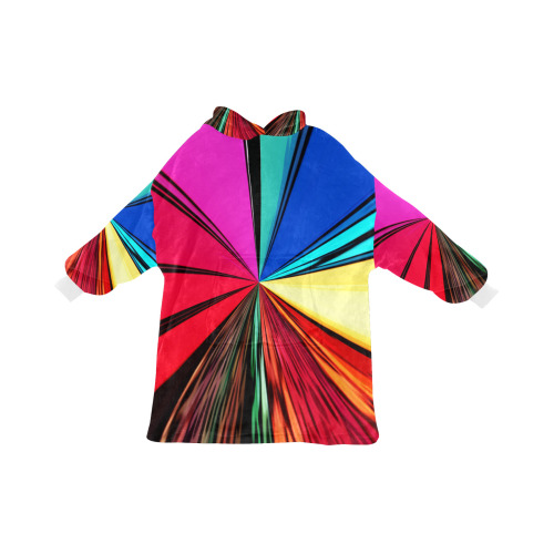 Colorful Rainbow Vortex 608 Blanket Hoodie for Women