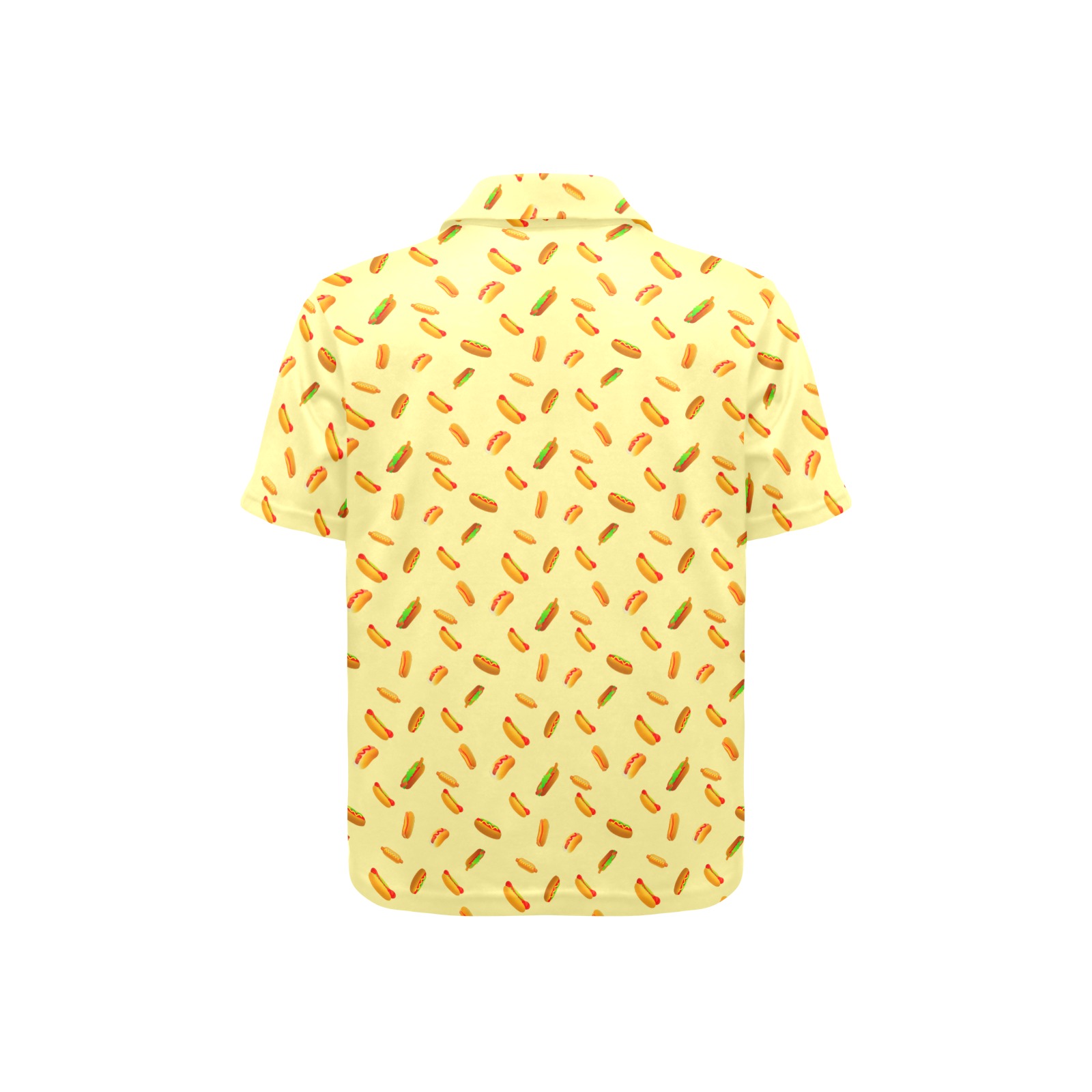Hot Dog Pattern on Yellow Big Boys' All Over Print Polo Shirt (Model T55)