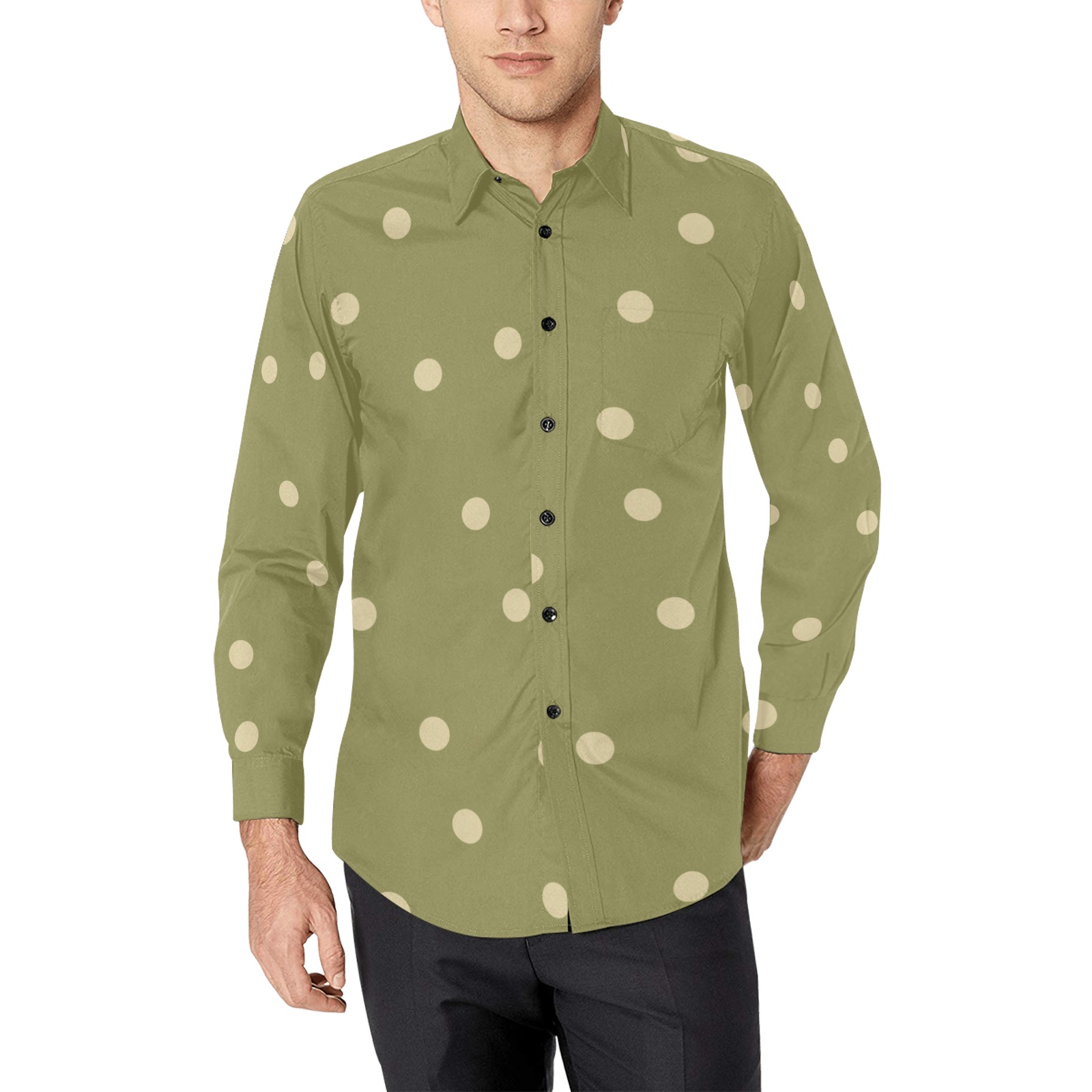dill dots Men's All Over Print Casual Dress Shirt (Model T61)