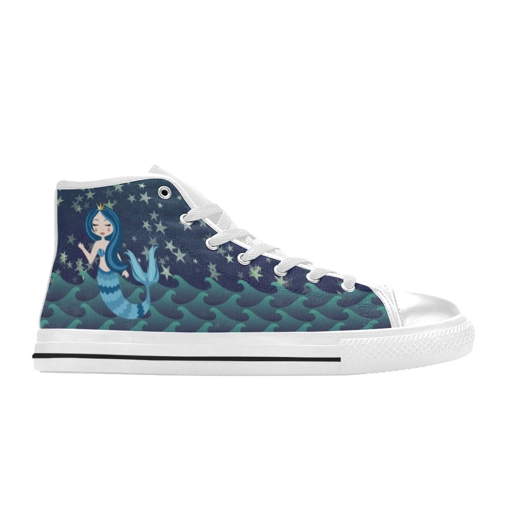 Mermaid Shoes #101 | High Top Canvas Shoes for Kid (Model 017)